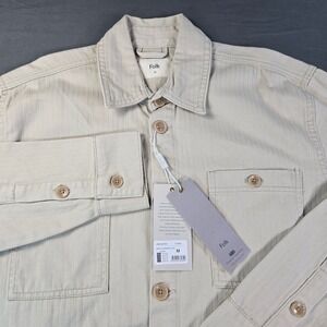 Folk Herrington Herringbone Twill 4Pkt Jacket Stone Men's Small NWT $216 Value!!